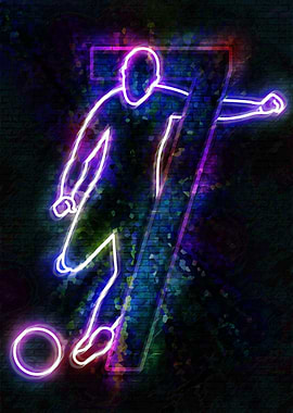Neon Soccer Player