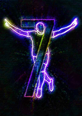 Neon Soccer Player 7