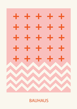 Bauhaus Plus Sign Art Print