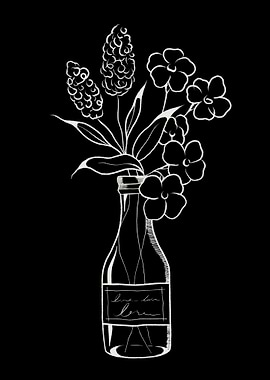 White Flowers in Bottle