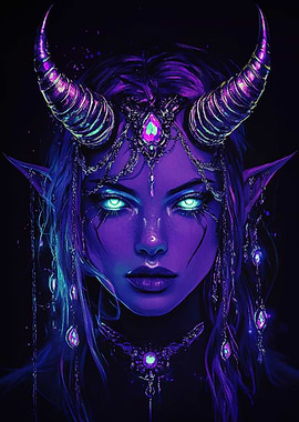 Purple Demoness with Horns