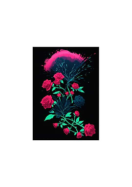 Neon Rose Burst