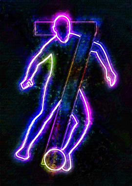 Neon Soccer Player