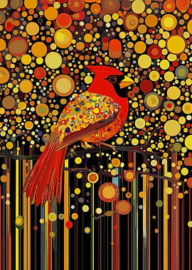 Cardinal in Light Forest