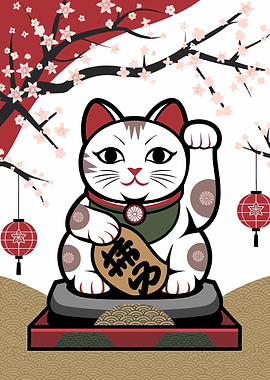 Maneki-Neko Cherry Blossoms