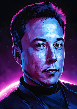 Elon Musk Digital Portrait