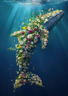 Floral Whale Deep Ocean