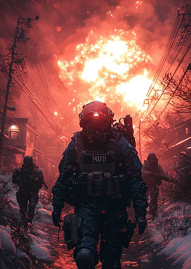 Soldiers in Post-Apocalyptic City