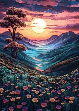 Sunset Mountain Valley