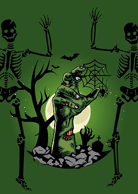 Zombie Hand Halloween Art