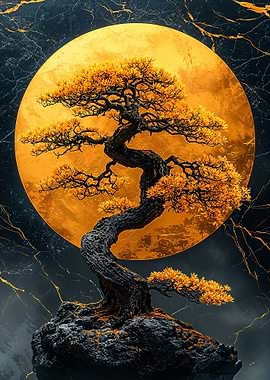 Bonsai Tree and Moon