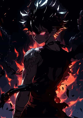 Anime Boy with Fire