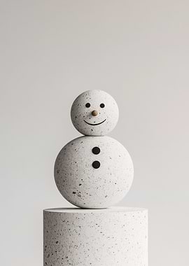 Smiling Snowman Sculpture