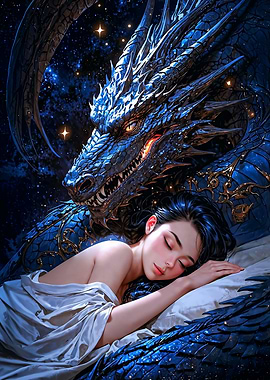 Dragon with Sleeping Girl