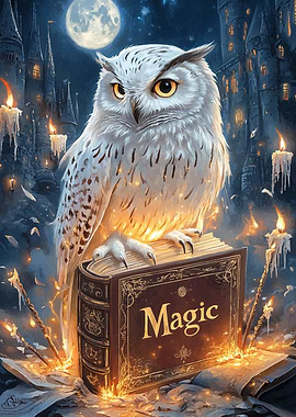 Snowy Owl and Magic Book