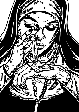 Nun with Rosary and Joint