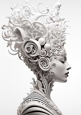 White Floral Sculpture