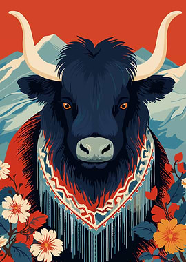 Yak Mountain Illustration