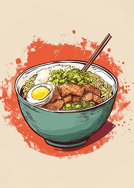 Gyudon Bowl Illustration