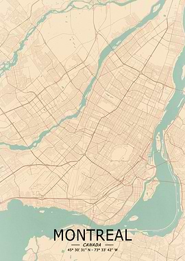 Montreal Vintage Map