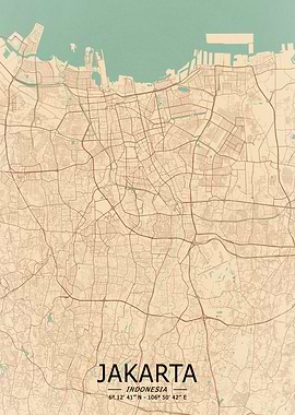 Jakarta Vintage Map