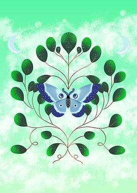 Mystical Blue Moon Moth