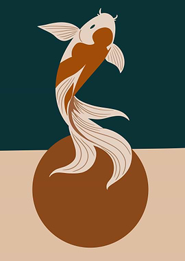 Koi Fish Abstract Art