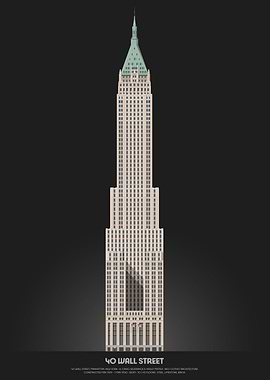 40 Wall Street Architecture Illustration