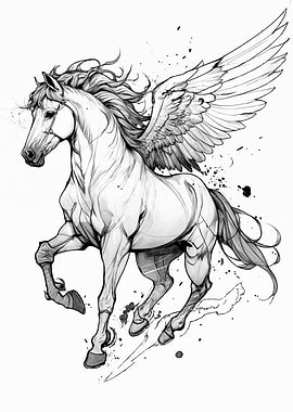 Pegasus, the Winged Horse Drawing