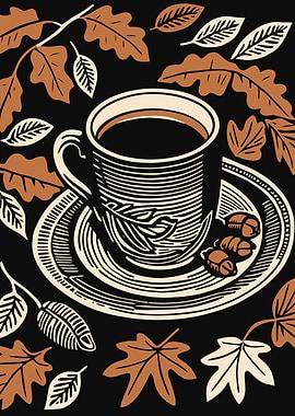 Autumn Coffee Illustration