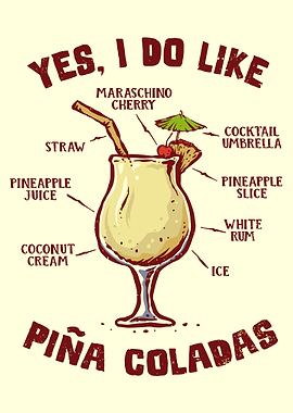 Piña Colada Recipe Illustration