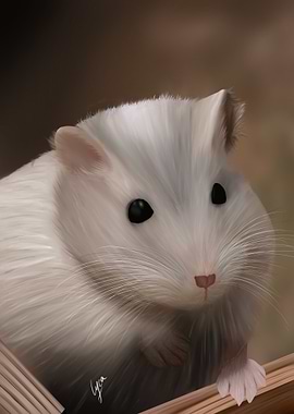 White Hamster Portrait