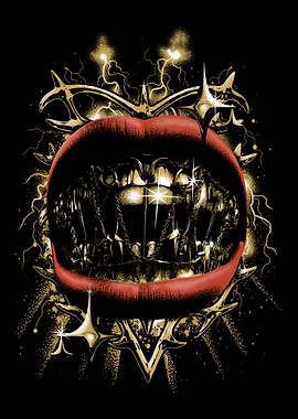 Gold Mouth with Red Lips
