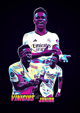 Vinicius Jr. Retro Soccer Art