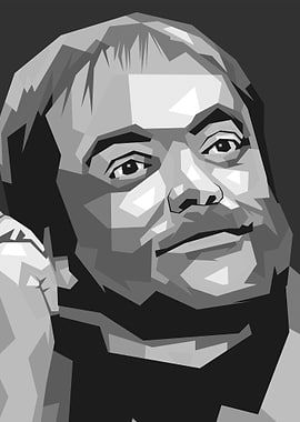 Man's Face in Low Poly Style