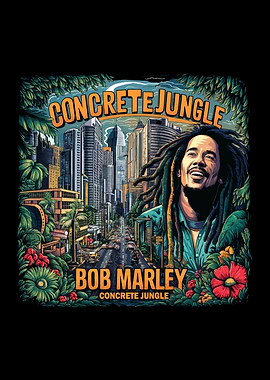 Bob Marley Concrete Jungle Illustration Art