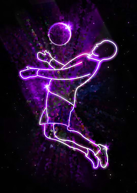 Neon Soccer Player