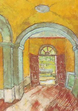 Yellow Arched Hallway