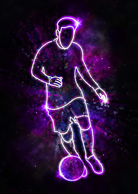 Neon Soccer Player