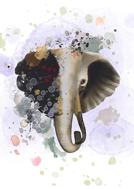 Abstract Elephant Portrait