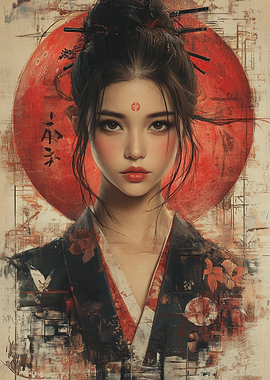 Japanese Woman in Kimono