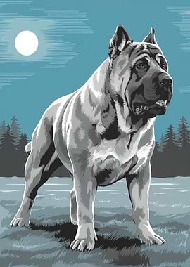 Mastiff Under Moonlight