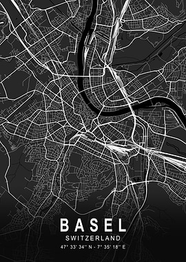 Basel Dark City Map