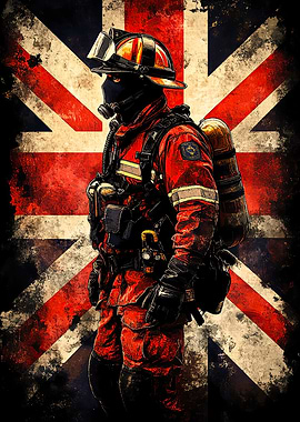 Firefighter UK Flag