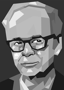 Man with Glasses in Low Poly Style