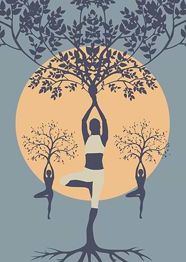 Yoga Tree Silhouette