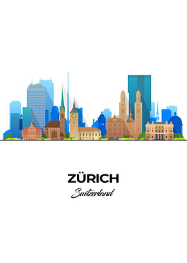 Zurich Skyline Illustration