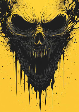 Black And Yellow Skull