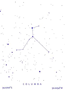 Columba Constellation Chart blue style
