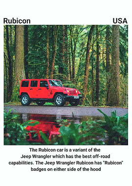Red Jeep Wrangler Rubicon